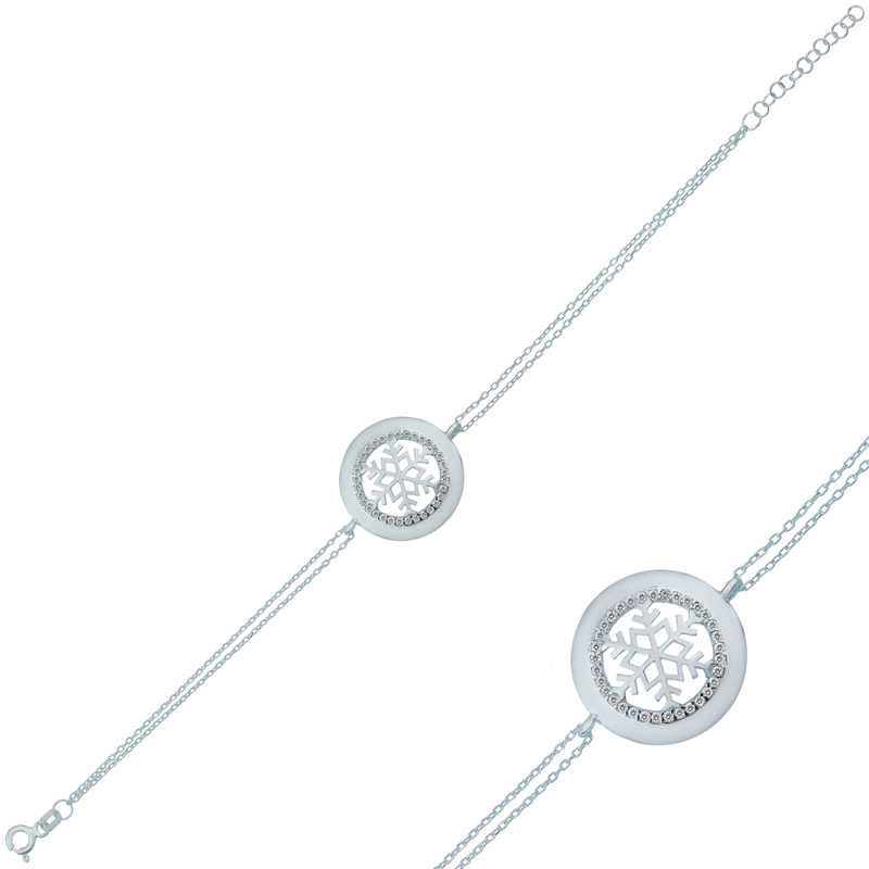 925 Ayar Gumus Kar Tanesi Bileklik