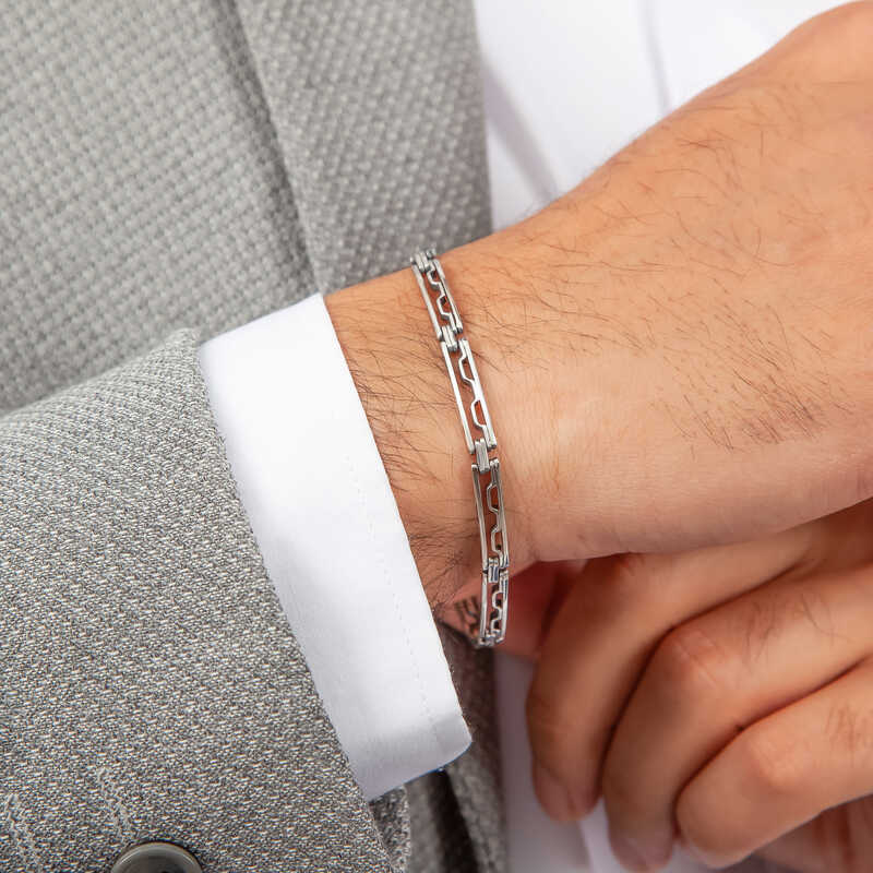 925 Ayar Gumus Oksitli Erkek Bileklik