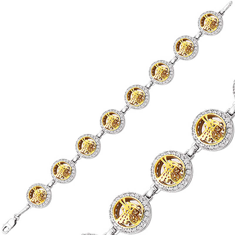 925 Ayar Gumus Yuvarlak Tugra Bileklik