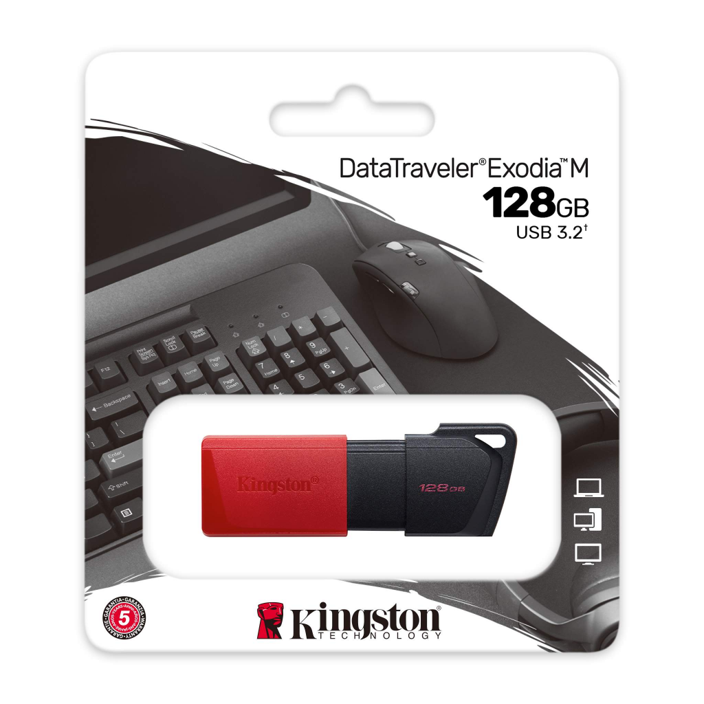 KINGSTON DTXM/128GB USB 3.2 Data Traveler Exodia M Flash Disk (Siyah-Kirmizi)
