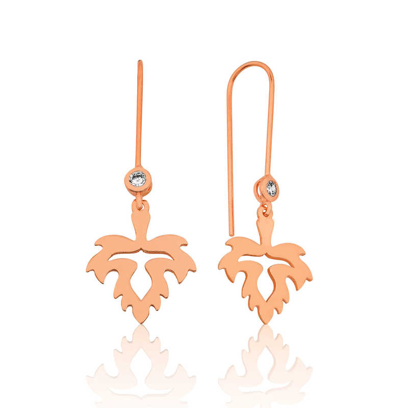 925 Ayar Gumus Yaprak Sallantili Kupe