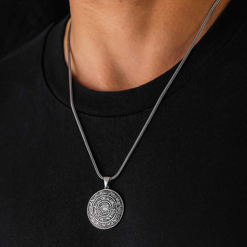 Gumus Ayetel Kursi Kolye