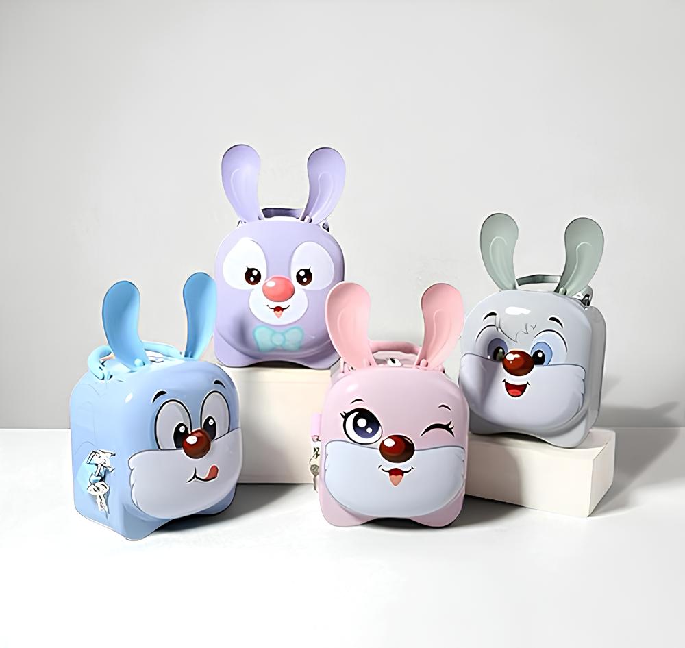 Metal Kilitli Sevimli Tavsan Kumbara