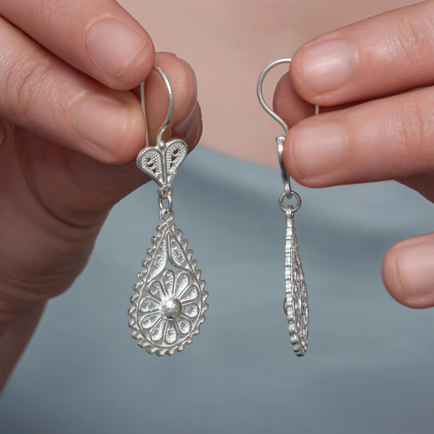 Gumus Damla Papatya Telkari Kadin Kupe