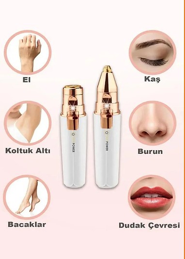 2 Baslikli Yuz Tuy Alici Kas Biyik Kil Epilasyon Aleti Sarjli