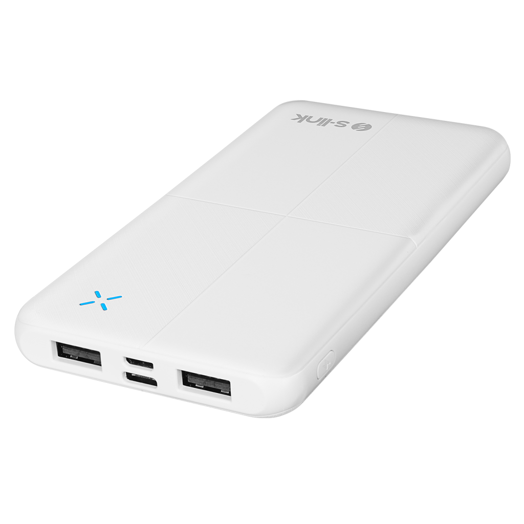S-LINK IP-G12N, Beyaz, 10.000mAh, 2xUSB, 1xMicro USB, 1xType-C, 4 LED Gostergeli, PowerBank