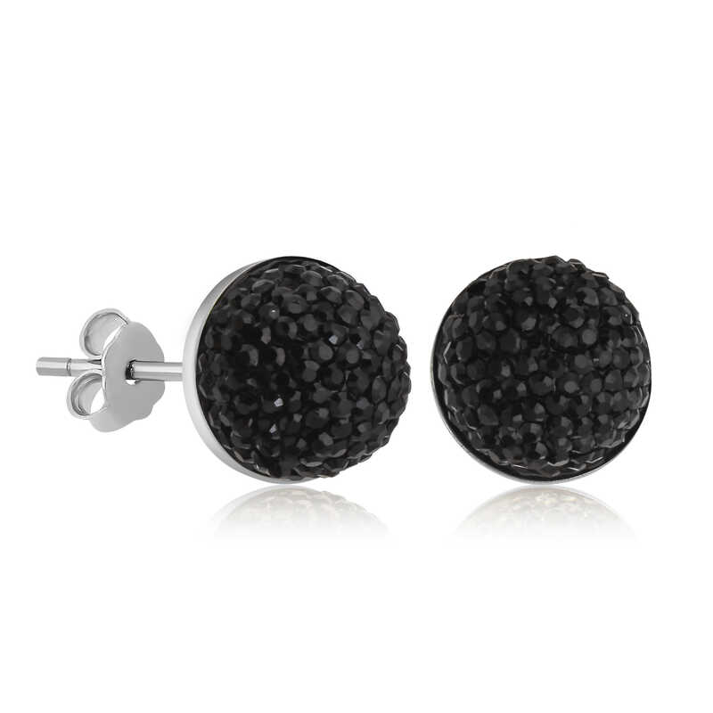 Gumus Siyah Kristal Civili Kadin Kupe