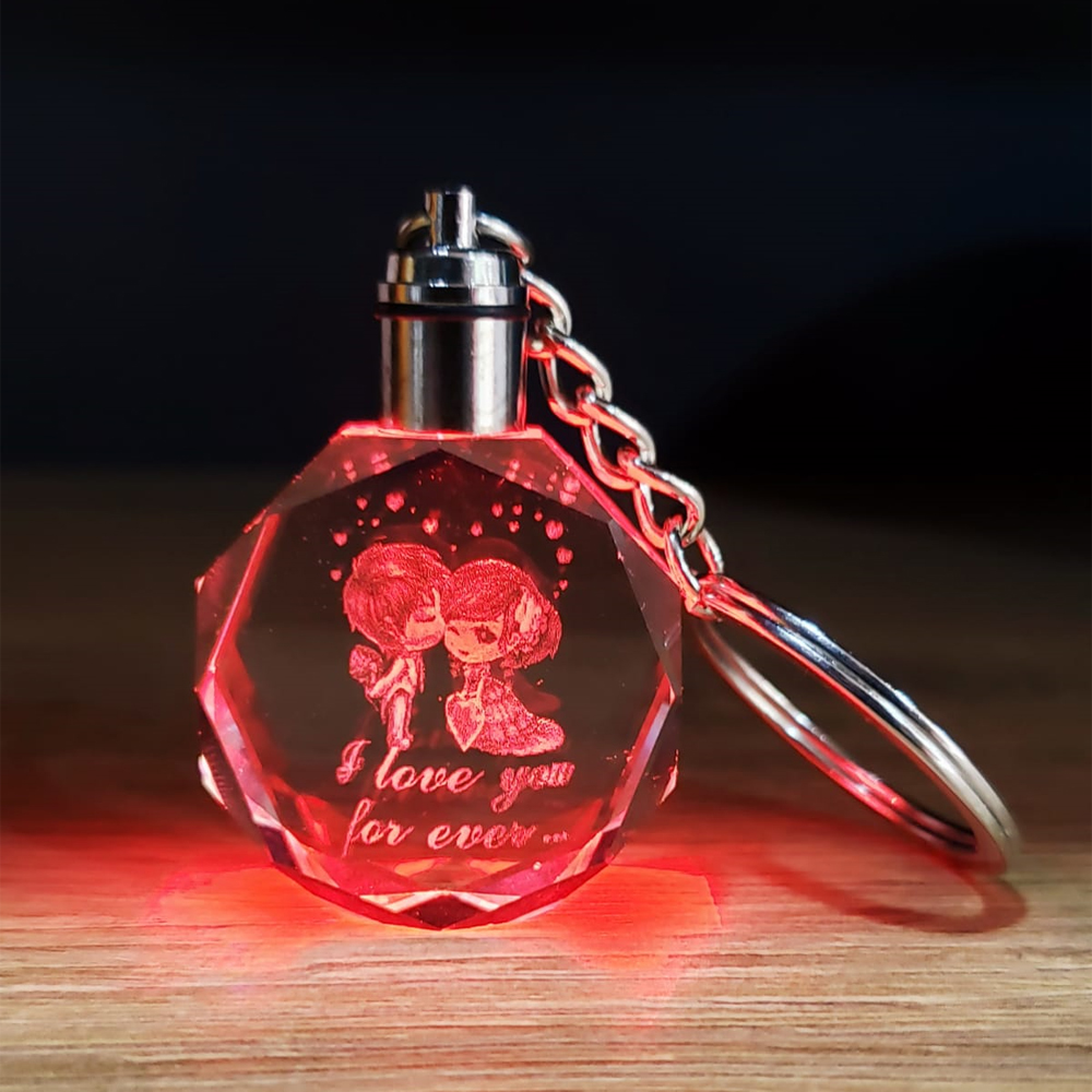 Isikli Kristal Renk Degistiren Anahtarlik