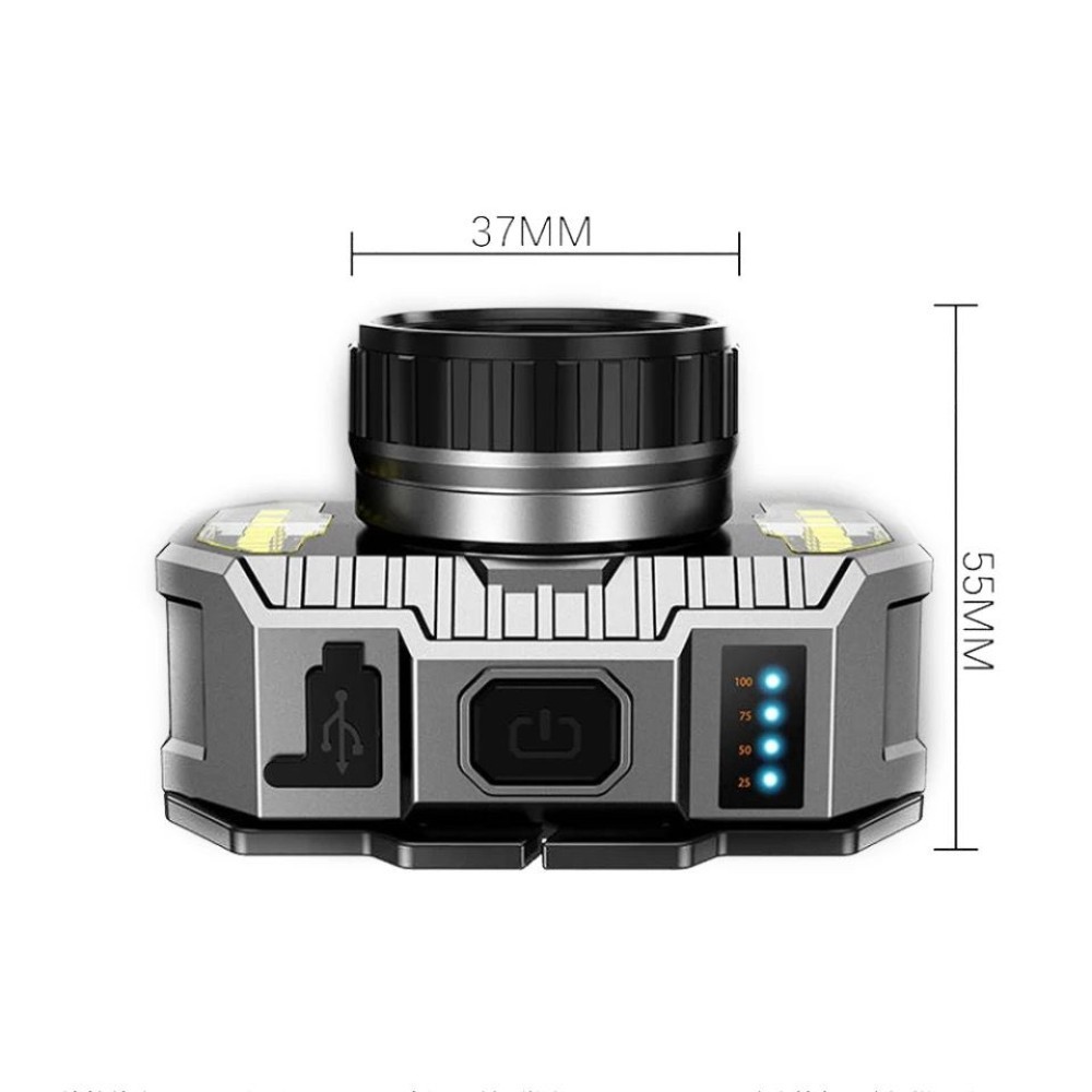 800 Lumen Sarj Gostergeli Cob LED Usb'li Sarjli Kafa Lambasi