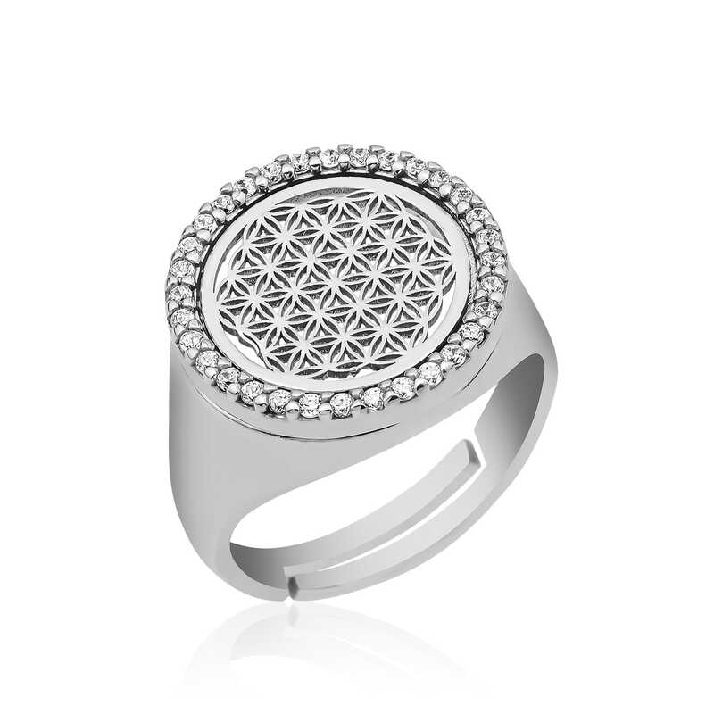 925 Ayar Gumus Oval Yasam Cicegi Yuzuk