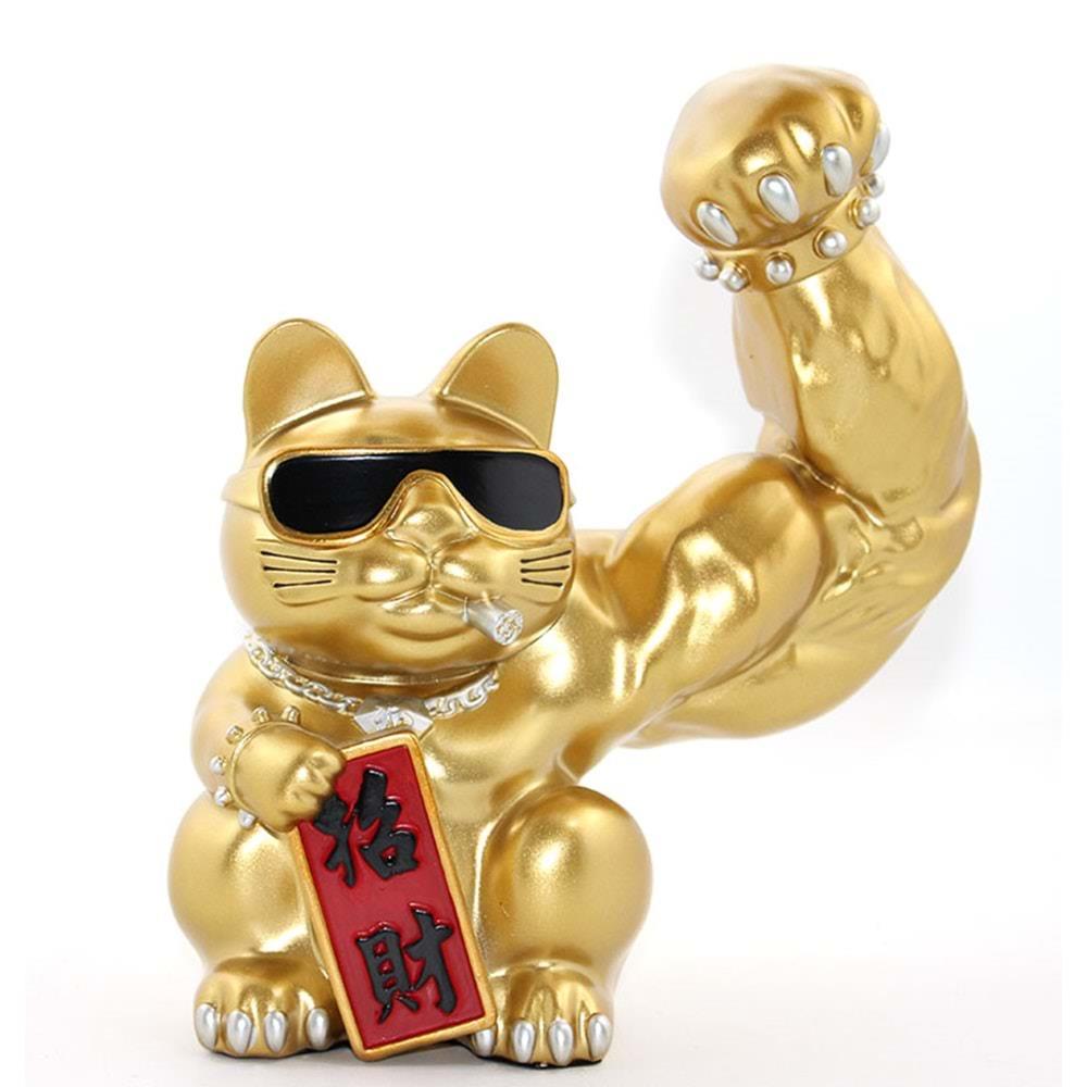 Polyester Sansli Kedi Figuru Dekoratif Hediyelik