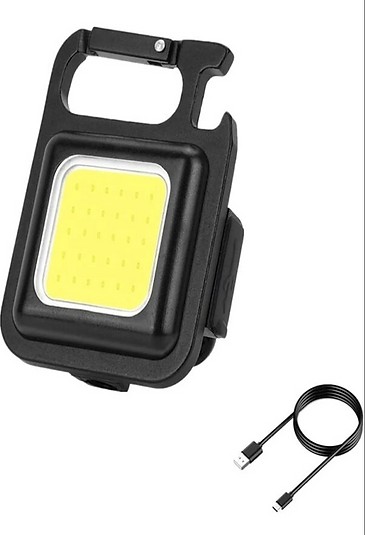 Sarj Edilebilir Metal Kasa Led, Anahtarlik El Feneri, Miknatisli