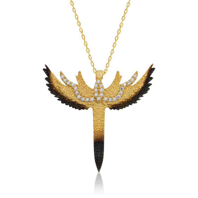 925 Ayar Gumus Kilic Kadin Gumus Kolye