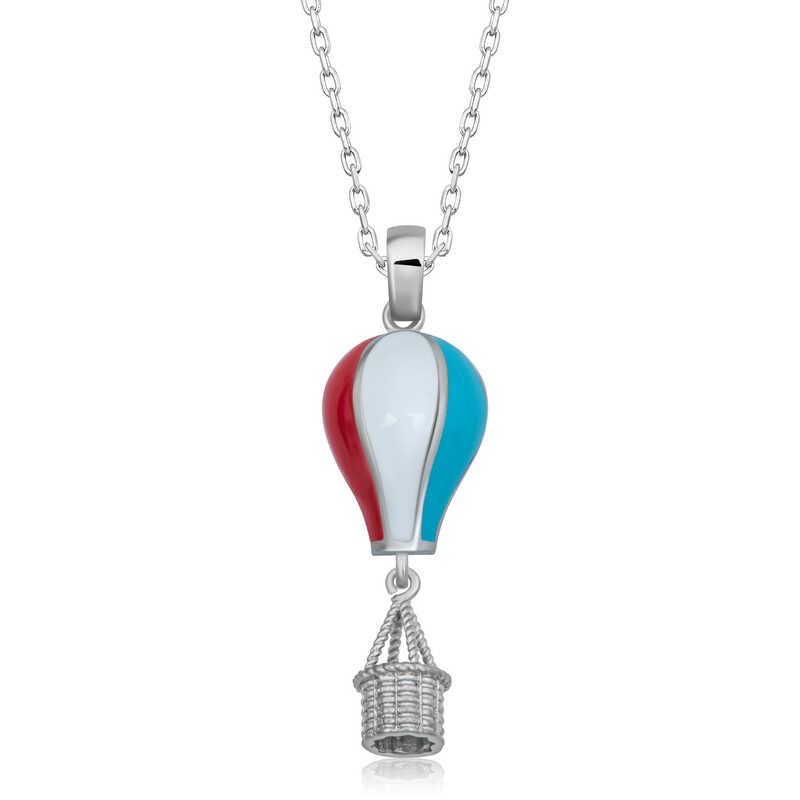 925 Ayar Gumus Kapadokya Balon Kadin Gumus Kolye