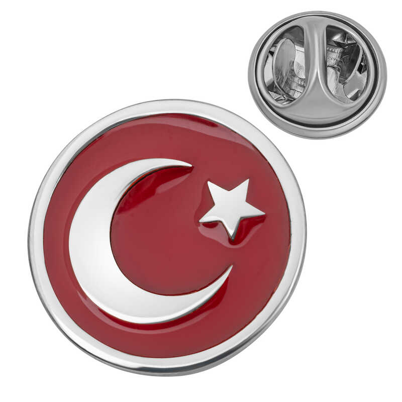 925 Ayar Gumus Ay Yildiz Rozet