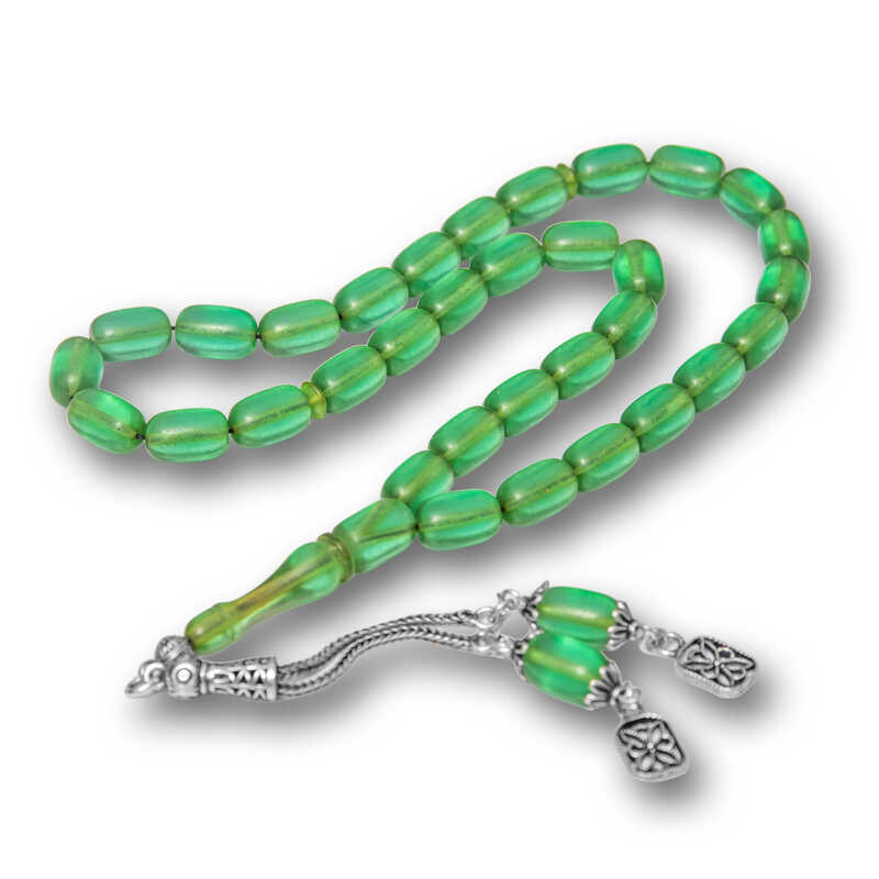 Gumus Puskullu Kapsul Kesim Sikma Kehribar Tesbih