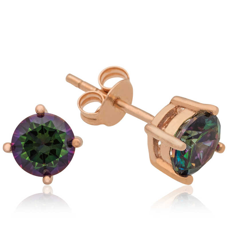 Gumus Rose 6 mm Mistik Topaz Civili Kupe