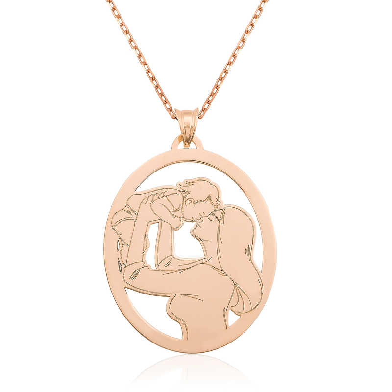 ​925 Ayar Gumus Anne Bebek Gumus Kadin Kolye