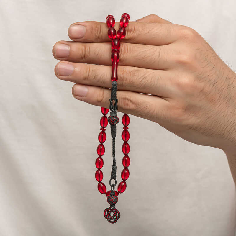 Gumus Kazaz Puskullu Sikma Kehribar Tesbih