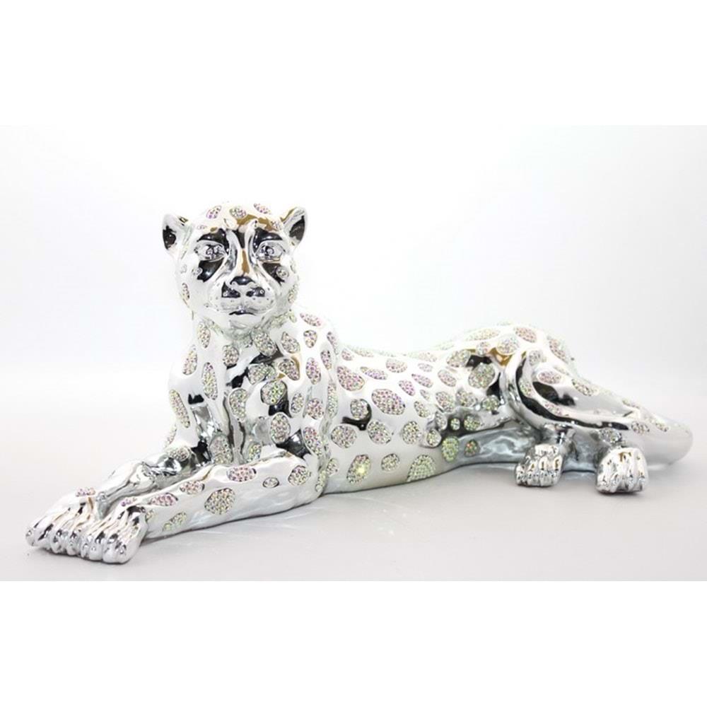 Polyester Oturan Kaplan Figuru Biblo