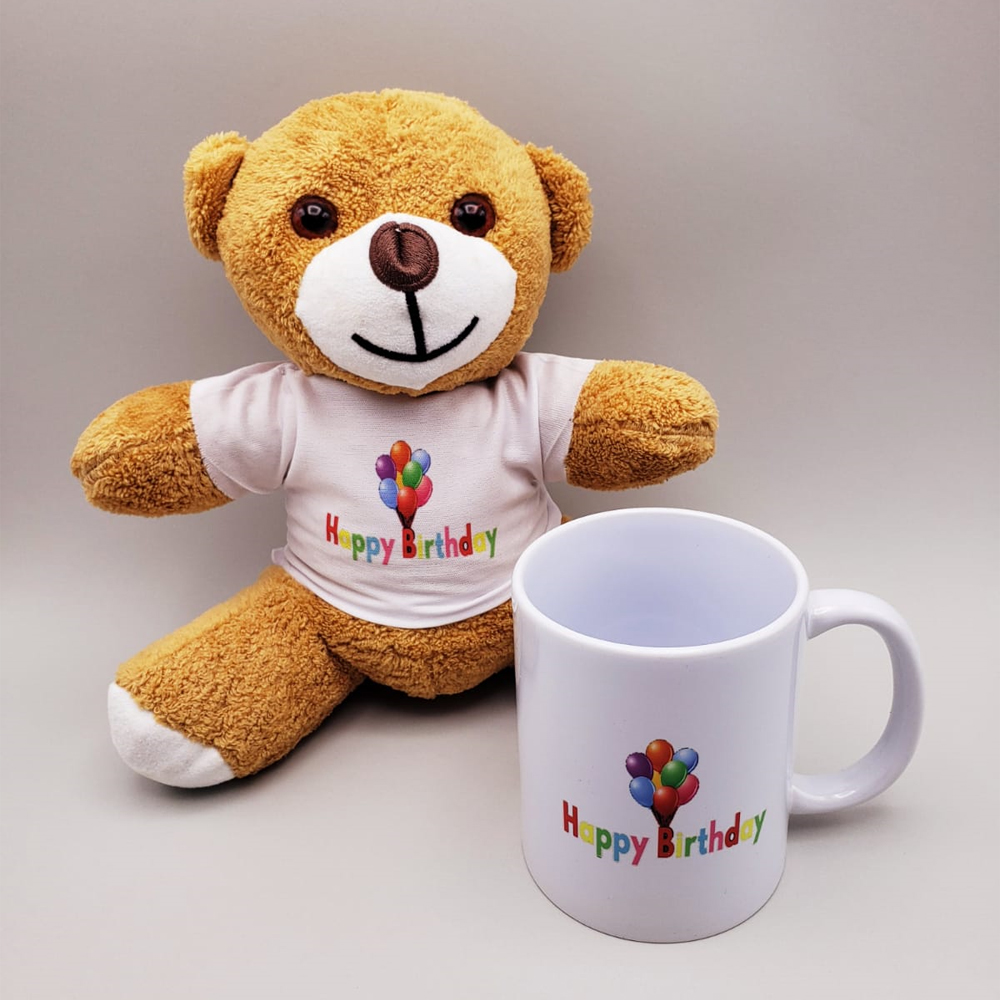 Happy Birthday Tisortlu Ayicik Ve Kupa Bardak Seti