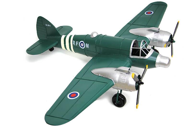 Dekoratif Metal Ucak Vintage Ev Ofis Hediyelik Savas Ucagi