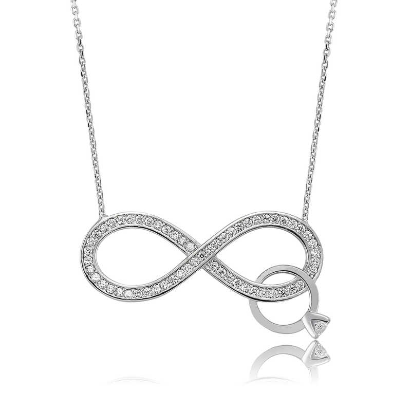 925 Ayar Gumus Sonsuzluk Tektas Kadin Gumus Kolye