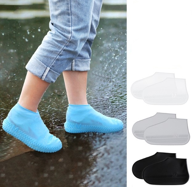 Silikon Ayakkabi Kilifi Kaymaz Su Kir Gecirmez   L Beden Siyah