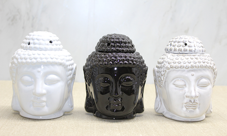 Seramik Buda Bustu Buhurdanlik