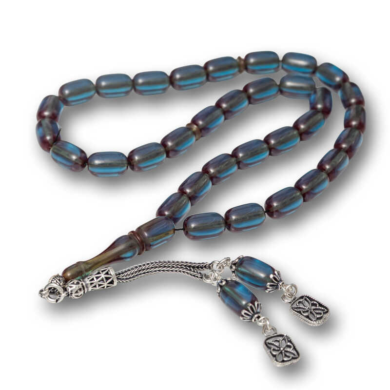 Gumus Puskullu Kapsul Kesim Sikma Kehribar Tesbih