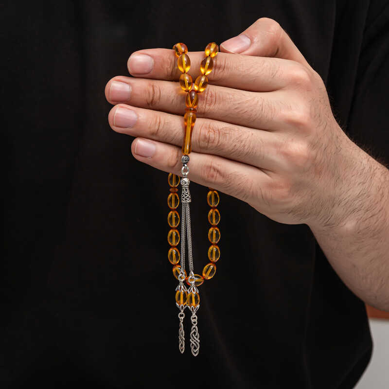 Gumus Puskul Sikma Kehribar Tesbih