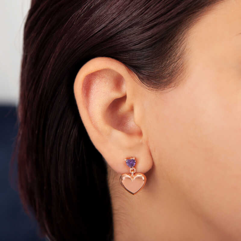 Gumus Rose Kalp Civili Kadin Kupe