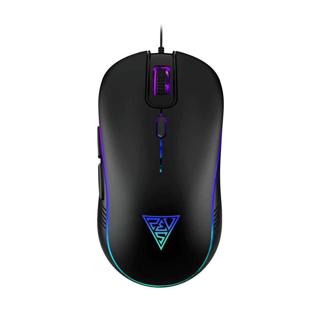 GAMDIAS AURA GS3, Cok Renkli Aydinlatma,  USB Kablolu, 6 Programlanabilir Buton, Gaming Mouse, 3.600 DPI, Siyah