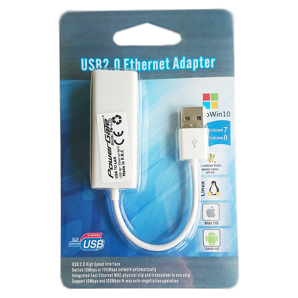 POWERGATE PG-L10, MegaBit, USB 2.0, Ethernet Karti