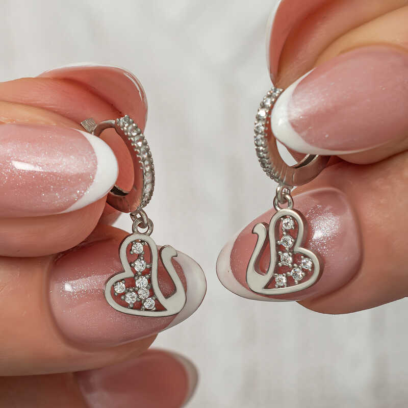 Gumus Sallantili Kugu Kadin Kupe