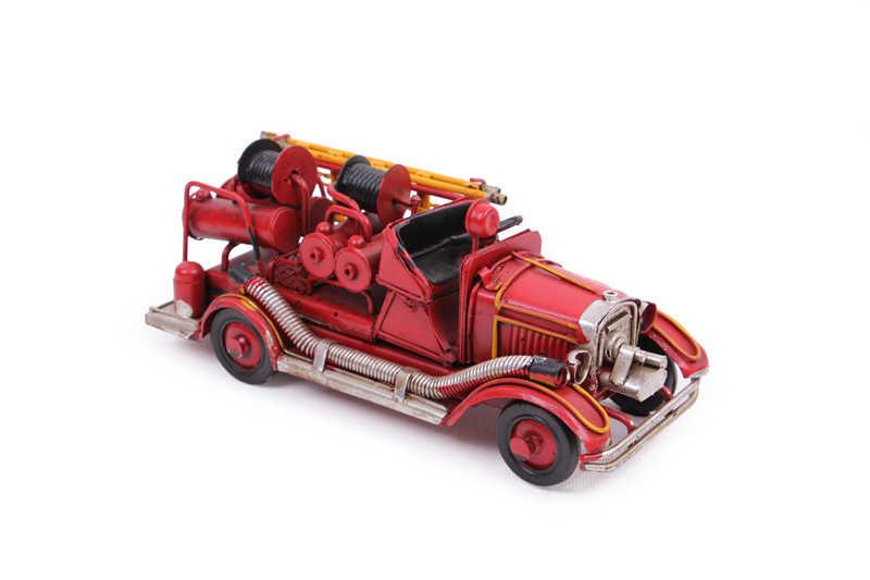 Dekoratif Metal Araba Itfaiye Araci Vintage Ev Ofis Hediyelik