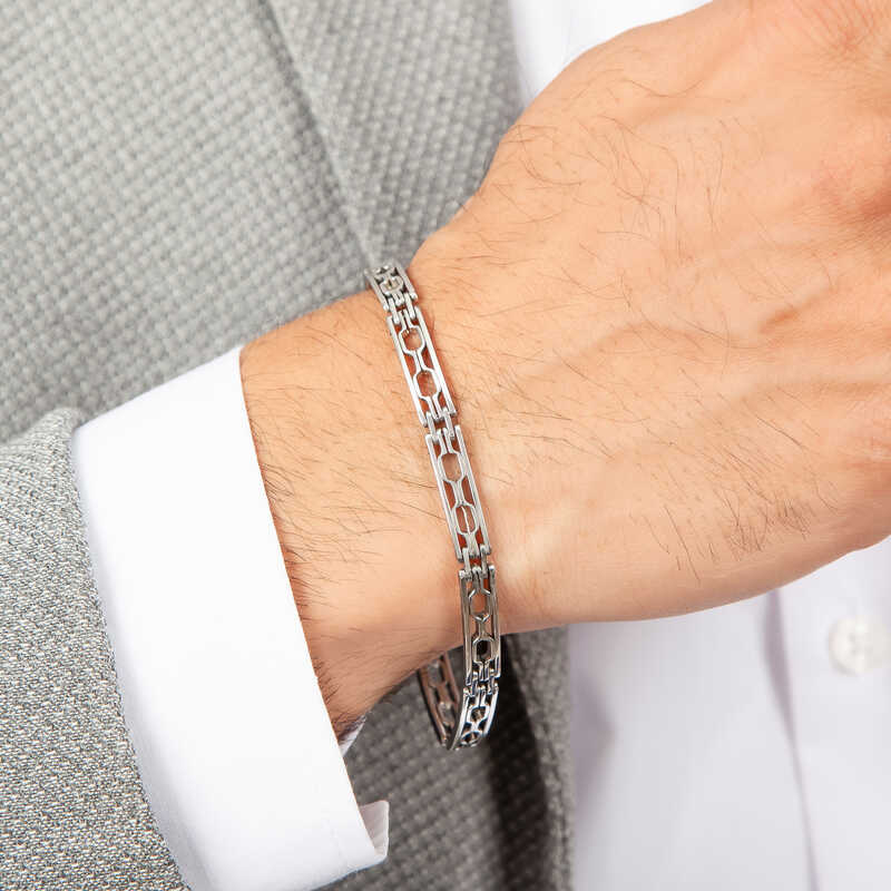 925 Ayar Gumus Oksitli Erkek Bileklik