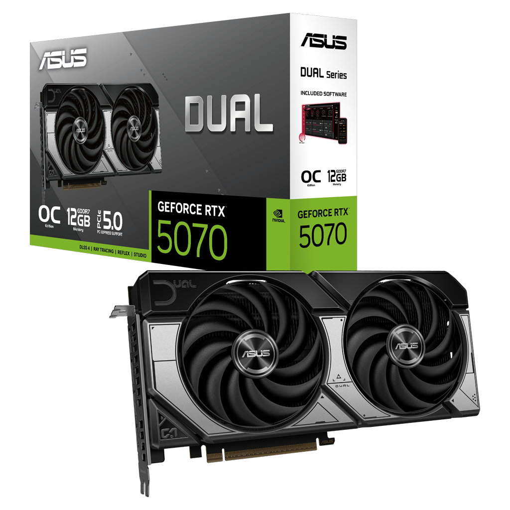 ASUS DUAL RTX5070-O12G, 12Gb, 192Bit, GDDR7, 1xHDMI, 3xDP GAMING Ekran Karti