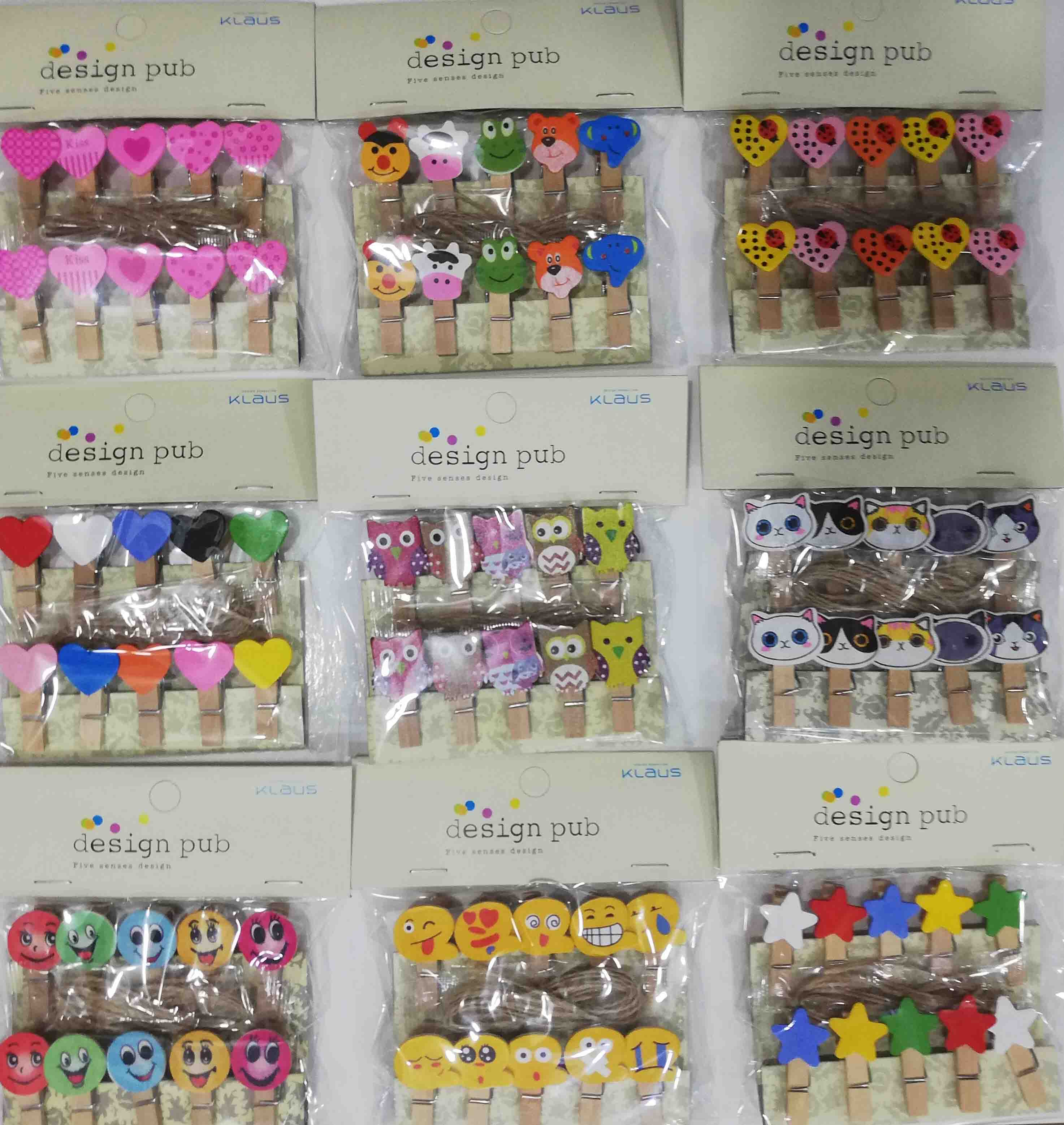 10'lu Sekilli Ahsap Mandallar 3.5cm (10'lu Set-10 Paket)