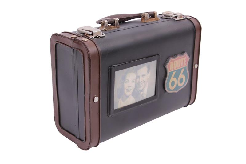 Dekoratif Metal Bavul Cerceveli Vintage Hediyelik