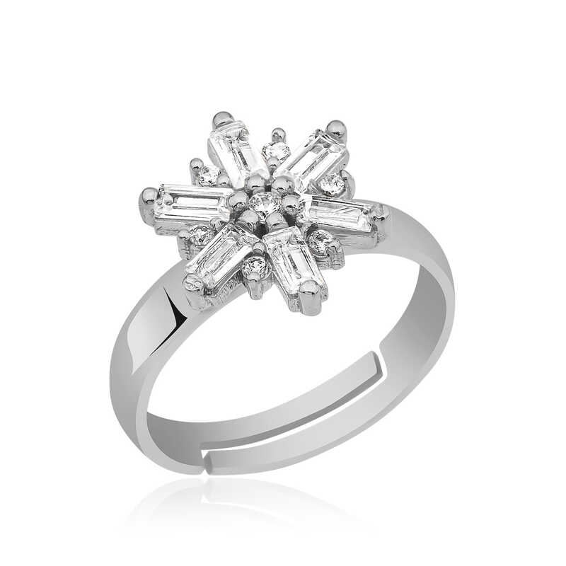 925 Ayar ​Gumus Ruzgar Gulu Yuzuk