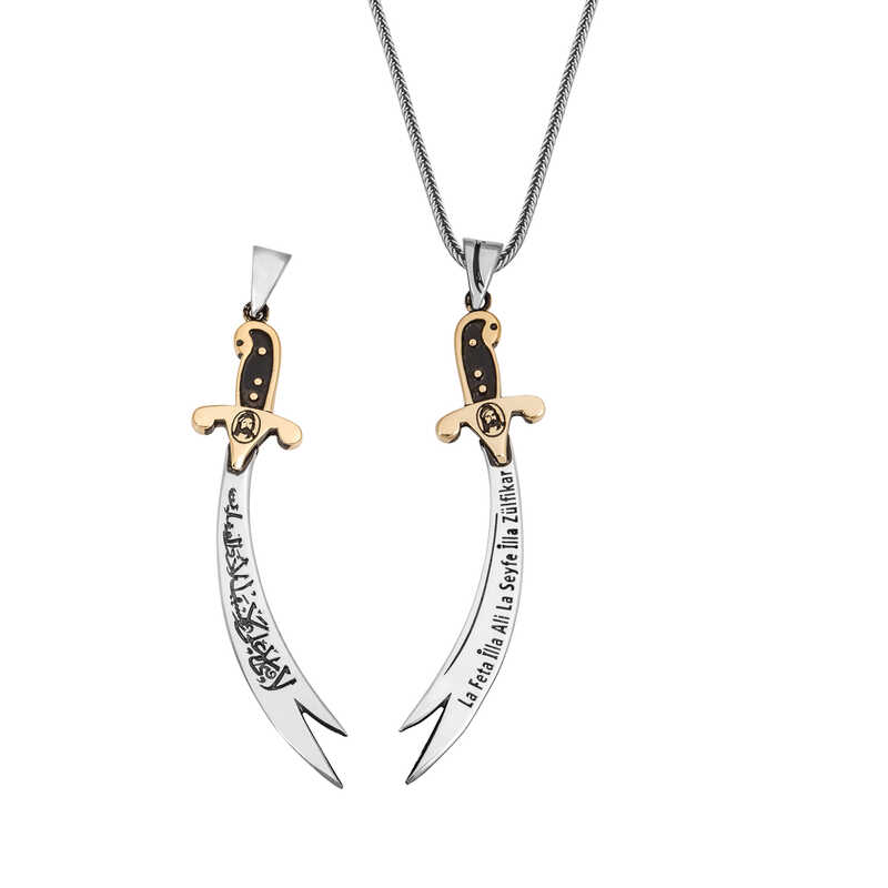 925 Ayar Gumus Zulfikar Kilici Gumus Kolye