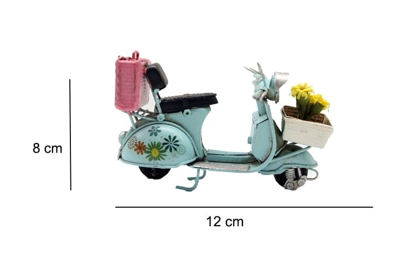 Dekoratif Metal Scooter Onu Sepetli