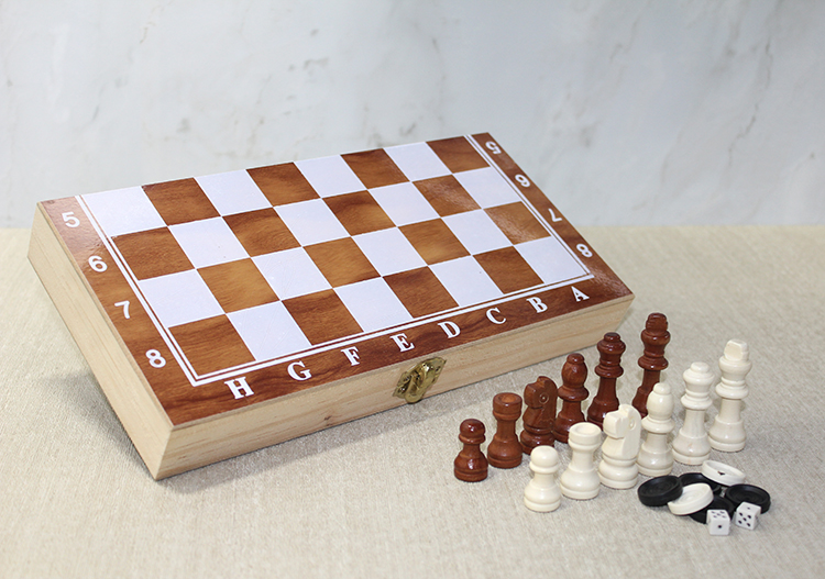 Ahsap Kutulu Satranc ve Tavla Seti