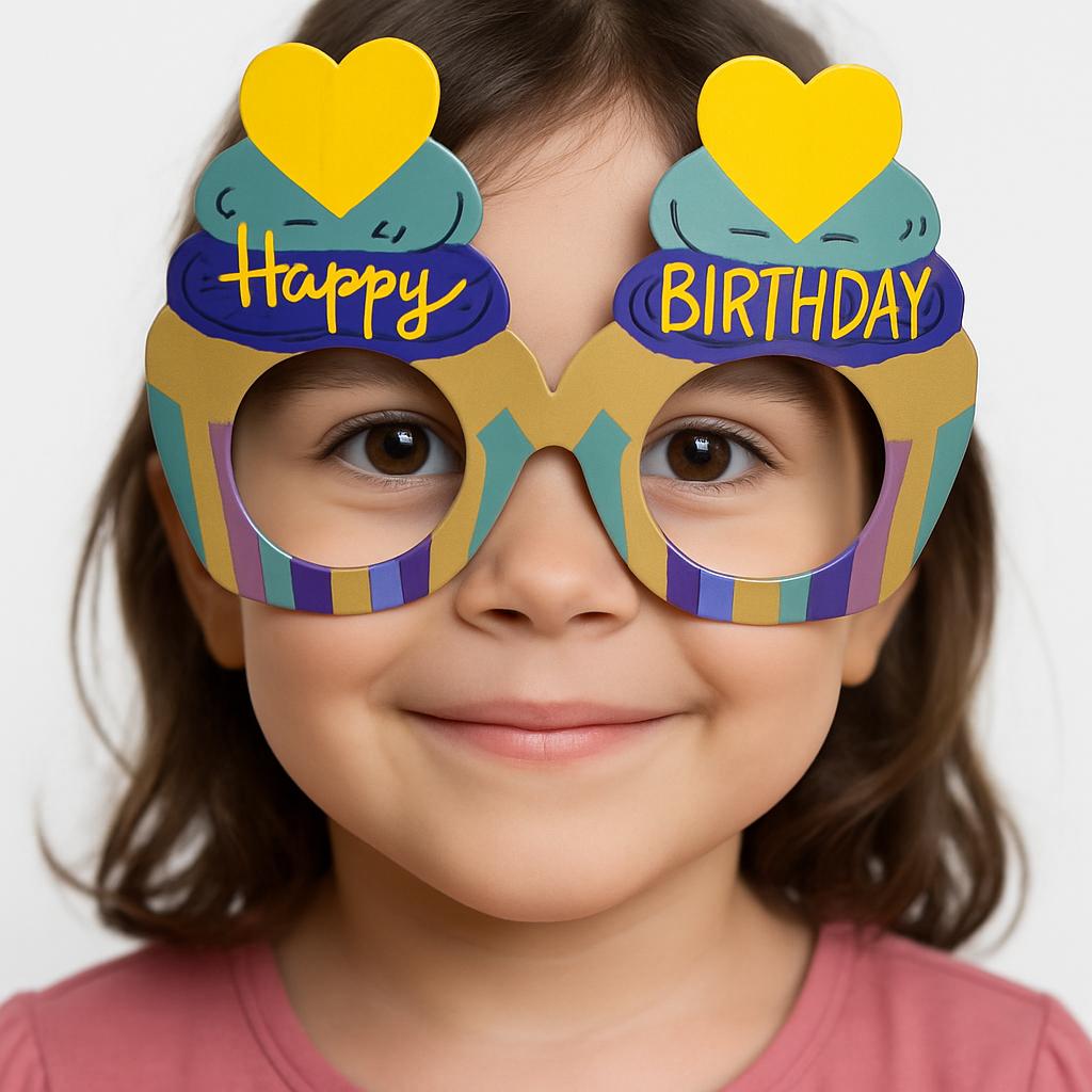 Dogum Gunu Renkli Karton Happy Birthday Gozlugu 6 Adet