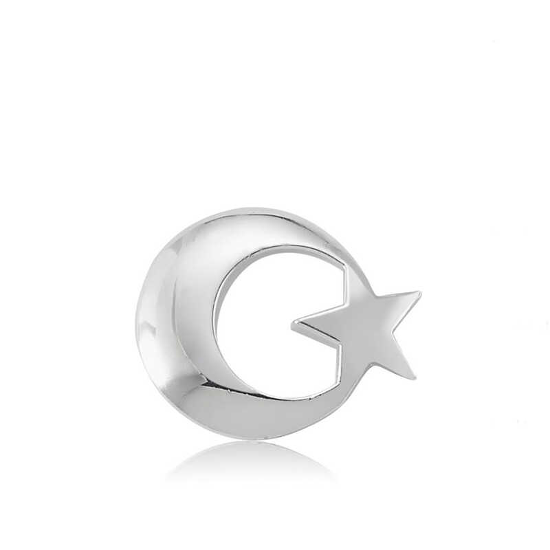925 Ayar Gumus Ay Yildiz Rozet