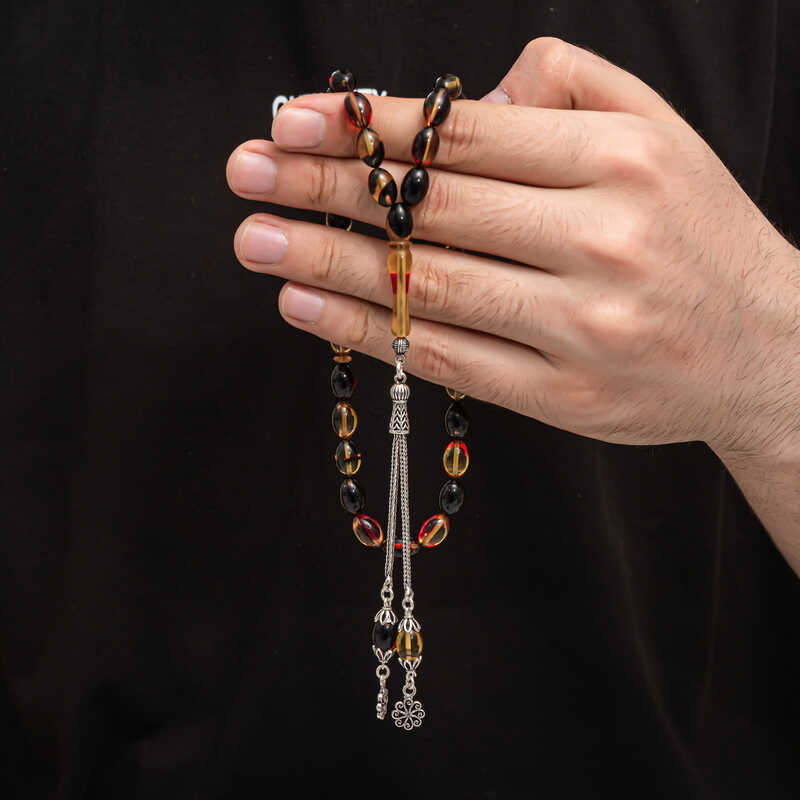 Gumus Puskul Sikma Kehribar Tesbih