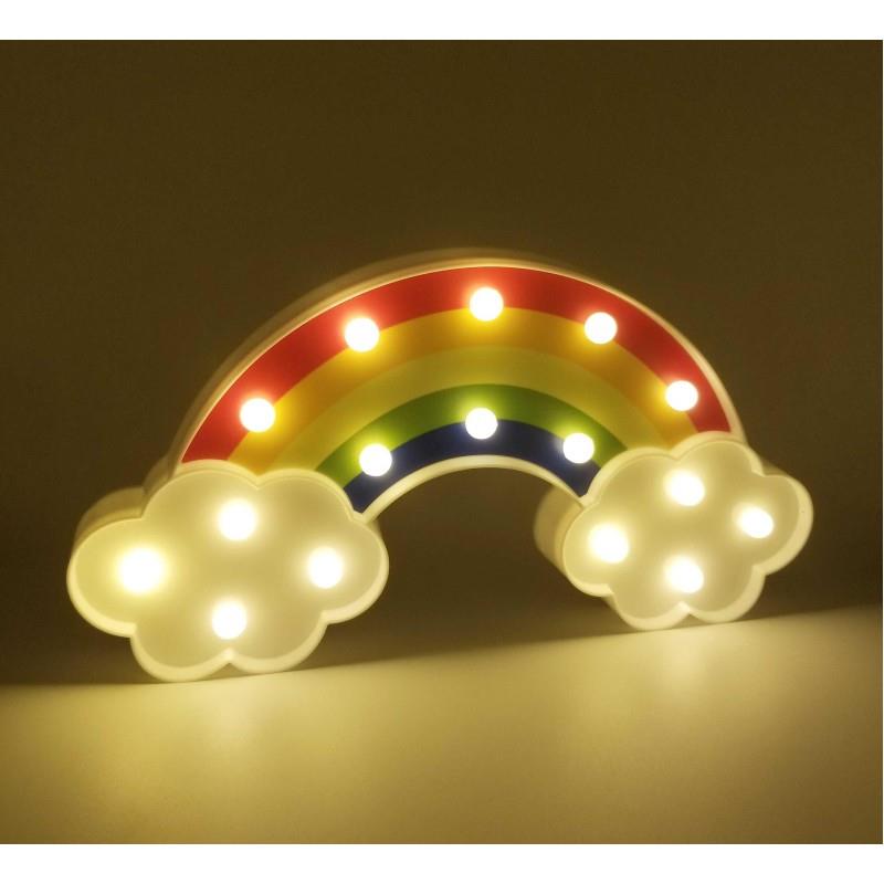 Rengarenk Gokkusagi Bulut Led Isikli Gece Lambasi