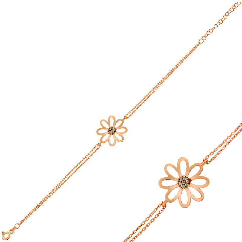 Gumus Rose Cicek Bileklik