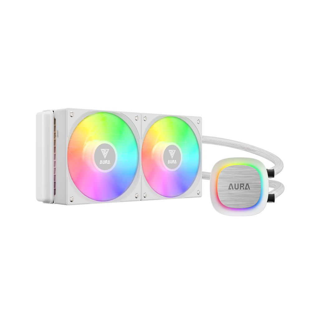 GAMDIAS AURA GL240 V2 WH, White Edition, 240mm,  RGB, 2 Fanli,CPU Sivi Sogutma